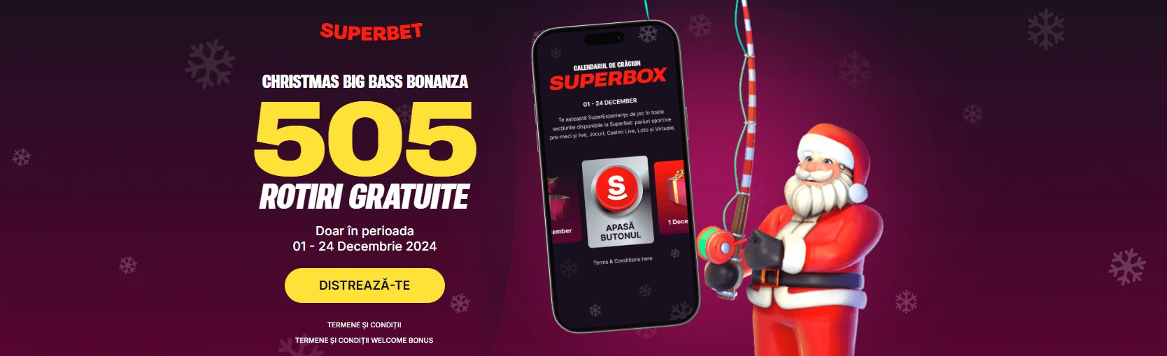 Christmas Big Bass Bonanza 505 rotiri gratuite - Superbet